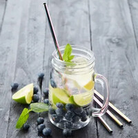 Metall-Cocktail-Strohhalme Rainbow 21,5cm - Wiederverwendbar