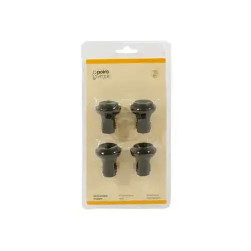 Set van 4 flessenstoppen zwart 