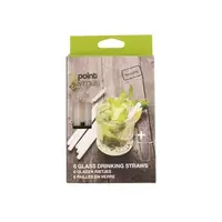 Wiederverwendbare Glasstrohhalme Weiß - 6er Pack
