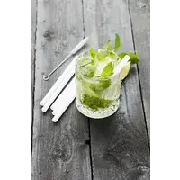 Herbruikbare Glazen rietjes Wit - 6 stuks