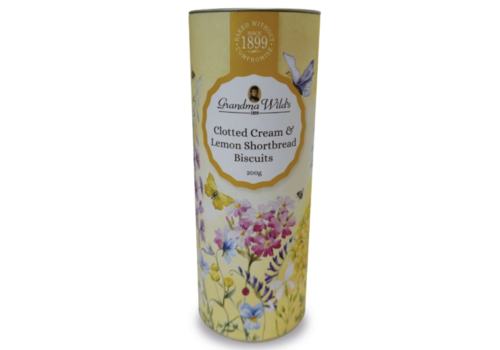 Wildflower Tube - Cream & Lemon shortbread biscuits 200 g