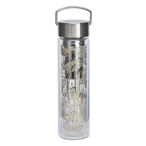 Glas-Teeflasche On-The-Go mit Filter - Tropical Summer 