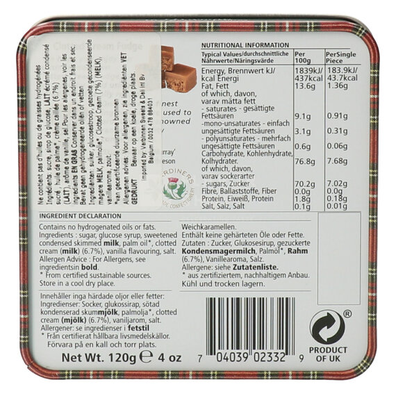 Fudge Clotted Cream in blik - Border Terriër 120 g