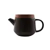 Point Virgule Black earthenware teapot with acacia lid 600 ml