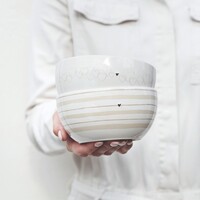 Bol Watercolour Natural Stripes 14,5 x 7 cm