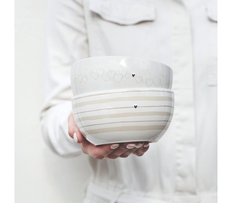 Bol Watercolour Natural Stripes 14,5 x 7 cm