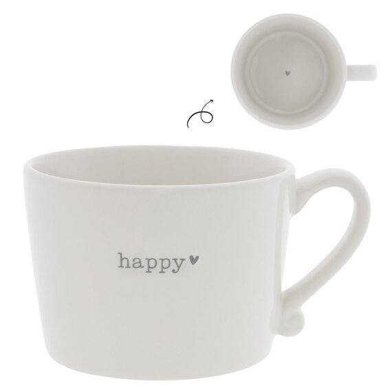Cup Happy in Gray 10 x 8 x 7 cm