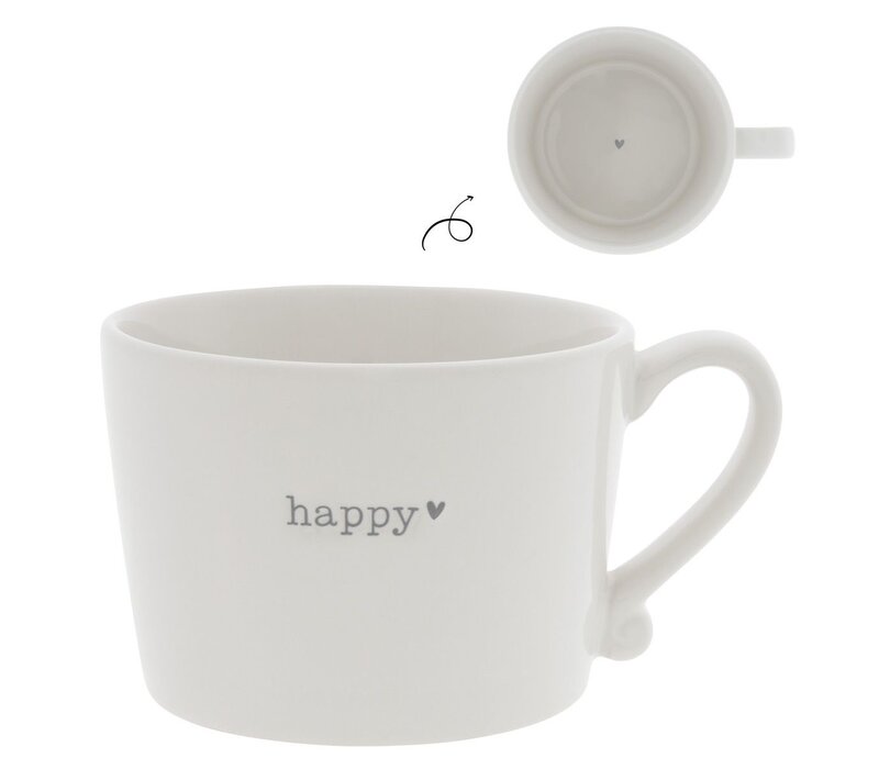 Cup Happy in Gray 10 x 8 x 7 cm