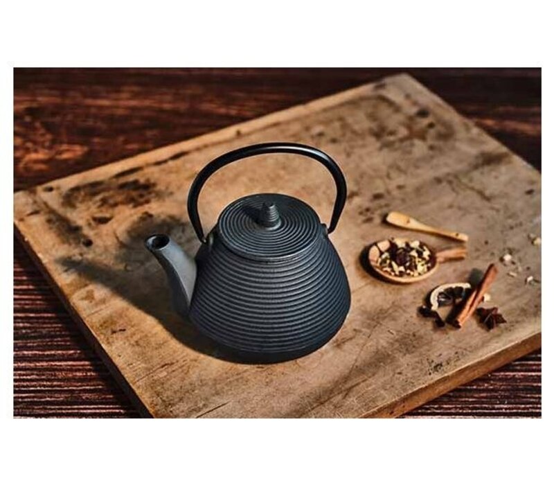 Theepot donkergrijs 1l gietijzer