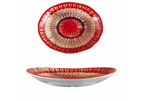 Arca Apulia Raggio Red - Ovale schotel in melamine 44 x 33 x 6 cm