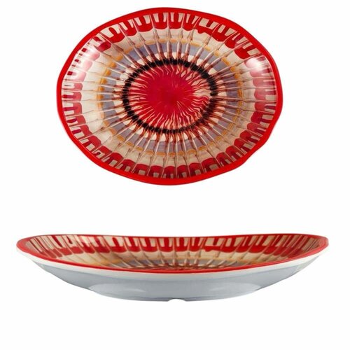 Apulia Raggio Red – Ovale Schale aus Melamin, 44 x 33 x 6 cm 