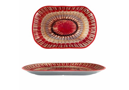 Arca Apulia Raggio Red - Rechthoekige schotel in melamine 45 x 30 x 4 cm