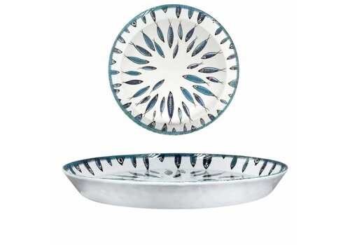 Arca Fish - Round melamine dish 35 x 4 cm