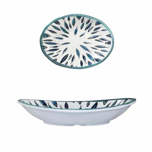 Fish - Ovalen schotel in melamine 36 x 28 x 5,5 cm 