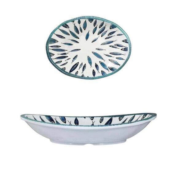 Fish - Ovalen schotel in melamine 36 x 28 x 5,5 cm