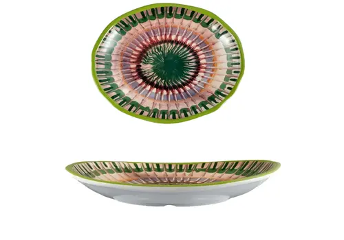 Arca Apulia Raggio Green - Plat ovale en mélamine 36 x 28 x 5,5 cm