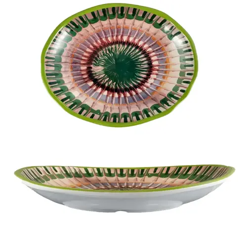 Apulia Raggio Green - Plat ovale en mélamine 36 x 28 x 5,5 cm 