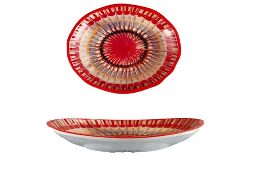 Arca Apulia Raggio Red - Ovalen schotel in melamine 23 x 17 x 4 cm