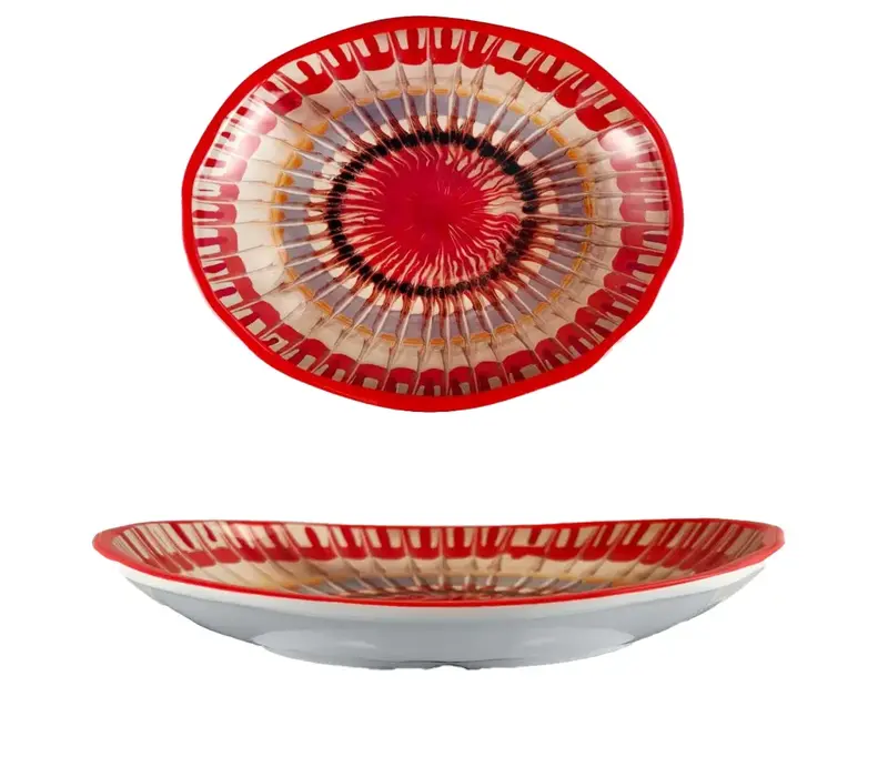 Apulia Raggio Red - Ovalen schotel in melamine 23 x 17 x 4 cm