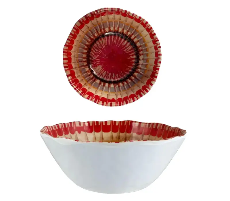 Apulia Raggio Red - Bowl in melamine 28 x 10 cm