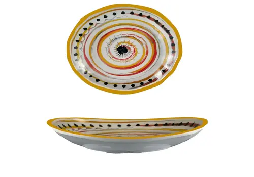 Arca Apulia Spirale Yellow - Ovale Schale aus Melamin 36 x 28 x 5,5 cm