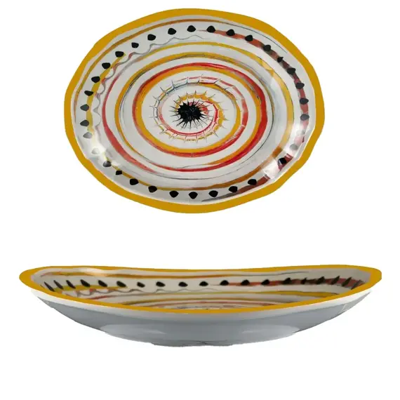Apulia Spirale Yellow - Ovale Schale aus Melamin 36 x 28 x 5,5 cm