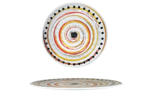 Arca Apulia Spirale Yellow - Plat rond en mélamine 35 cm