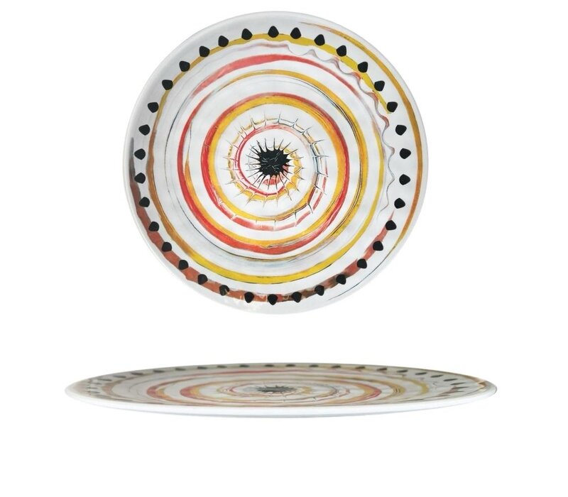 Apulia Spirale Yellow - Round dish in melamine 35cm
