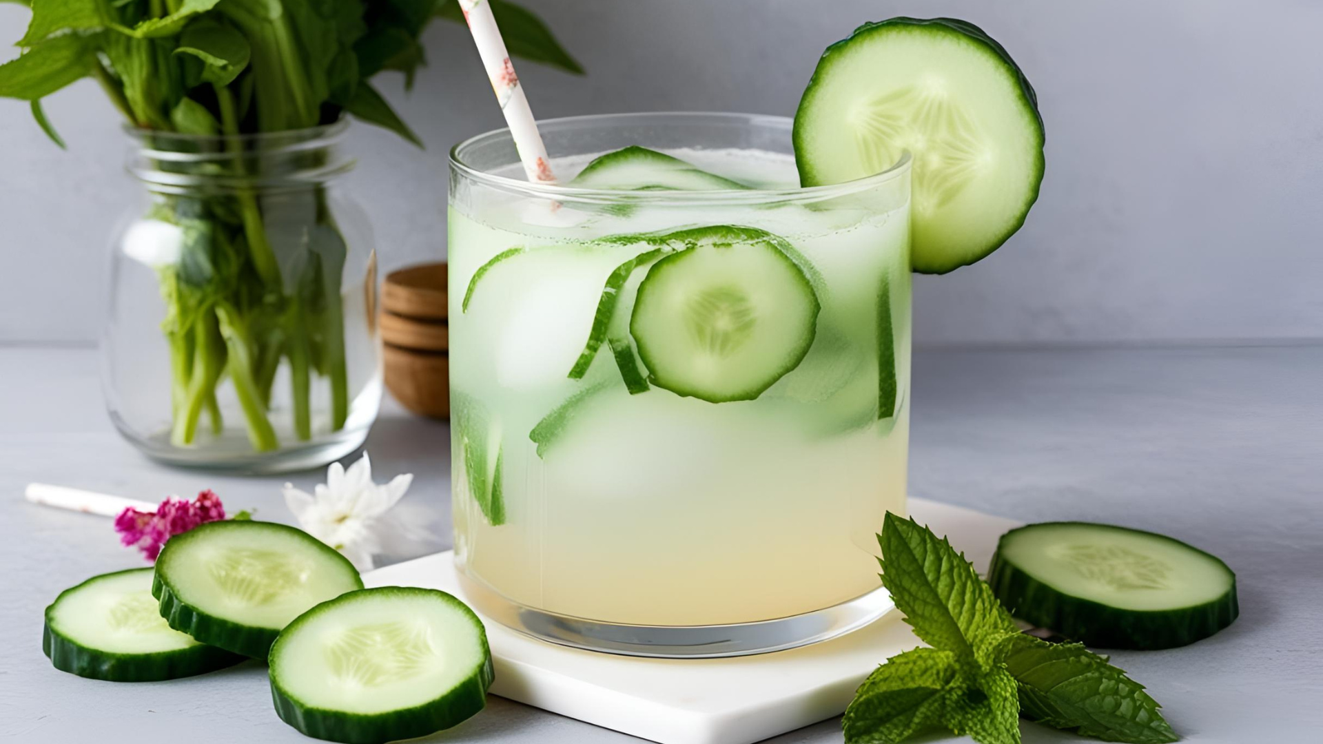 Floral Cucumber Cooler Mocktail