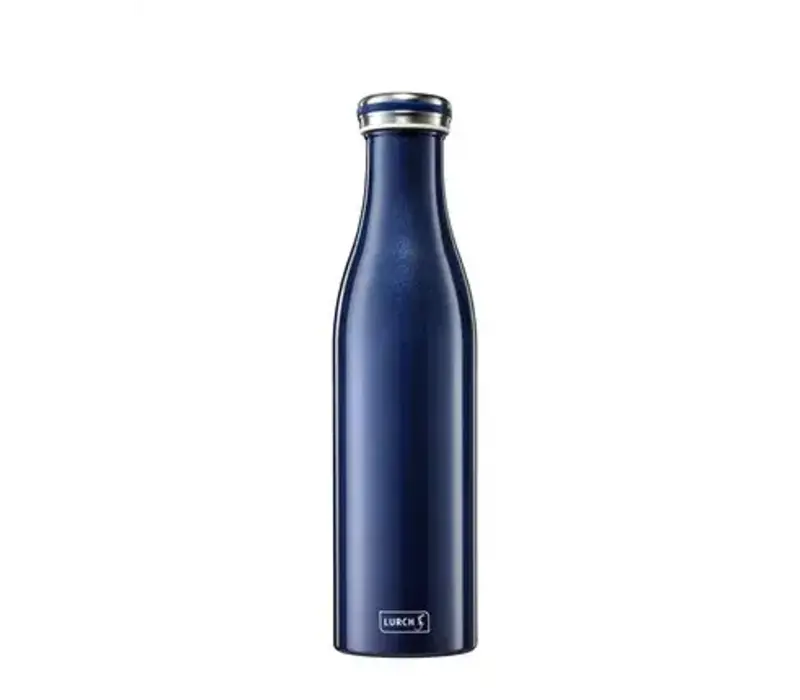 Double-walled insulated bottle made of stainless steel, metallic blue, 750 ml