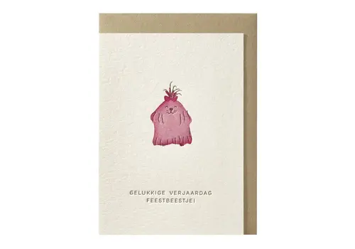 Papette Carte de vœux Gelukkige verjaardag feestbeestje