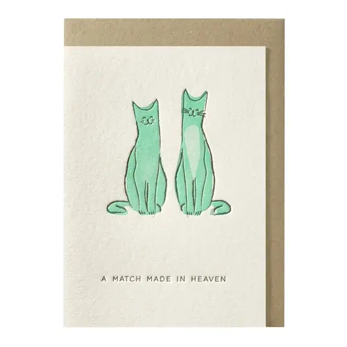 A match made in heaven greeting card 
