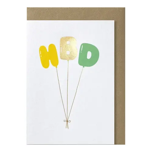HBD balloons greeting card 