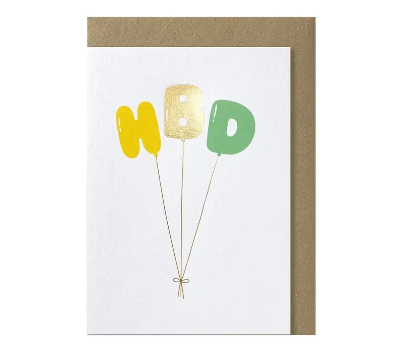 HBD balloons greeting card