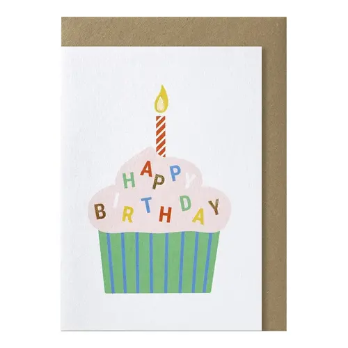 Carte de vœux cupcake happy birthday sprinkles 
