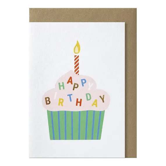 cupcake happy birthday sprinkles greeting card