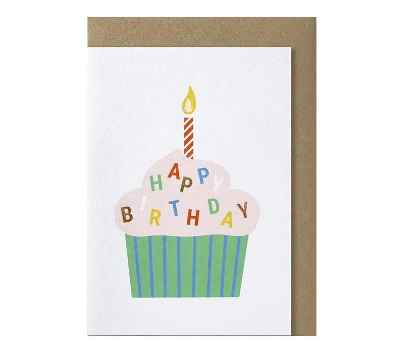 cupcake happy birthday sprinkles greeting card