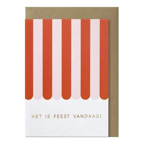 Carte de vœux auvent het is feest vandaag 