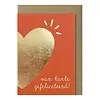 Papette big heart gold greeting card