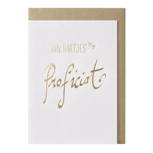 Van hartjes proficiat wenskaart 