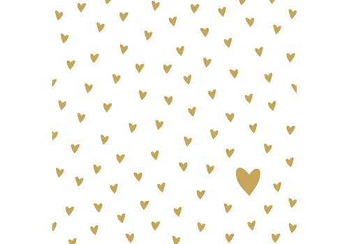 PPD Serviettes Little Hearts gold 33x33 cm