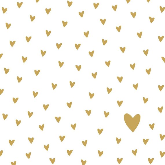 Servietten Little Hearts gold 33x33 cm