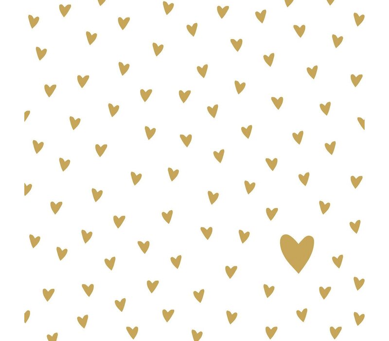 Serviettes Little Hearts gold 33x33 cm