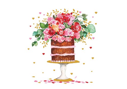 PPD Serviettes Cake & Flowers 33x33 cm