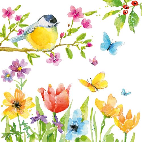 Servietten Spring Bird 33x33 cm 