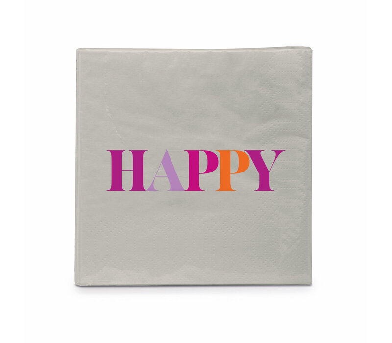 Serviettes Happy 25x25 cm