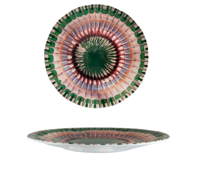 Apulia Raggio Green - Plat rond en mélamine 41 cm