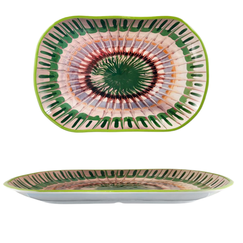 Apulia Raggio Green - Rechteckige Schale aus Melamin 36 x 23 x 3 cm 