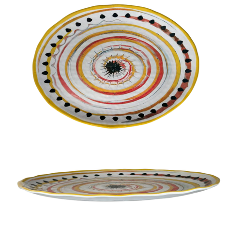 Apulia Spirale Yellow - Ovale Schale aus Melamin 40 x 30 cm 