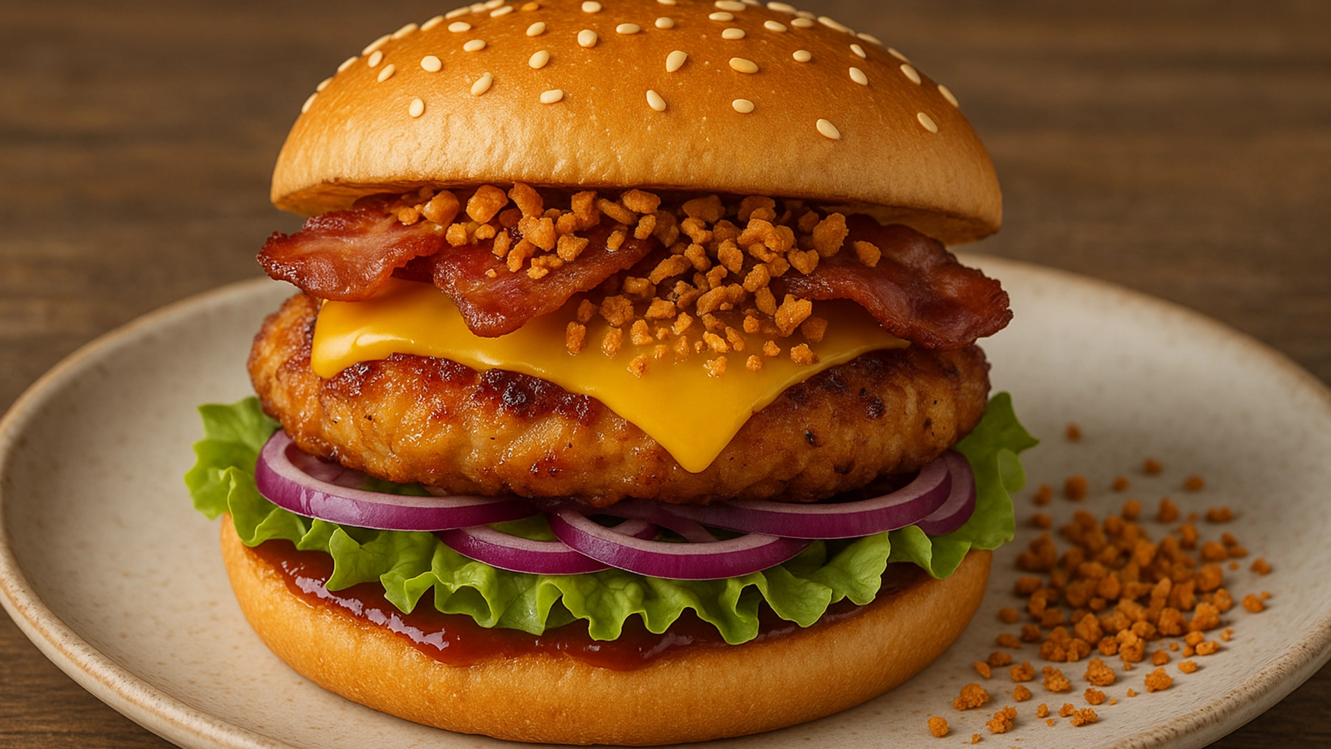 Sweet & Spicy Crunch Chicken Burger